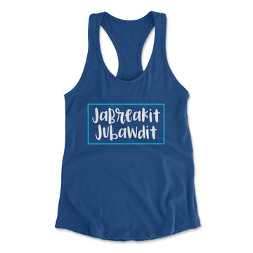 Jabreakit Jabawdit Womens Racerback Tank in Royal color